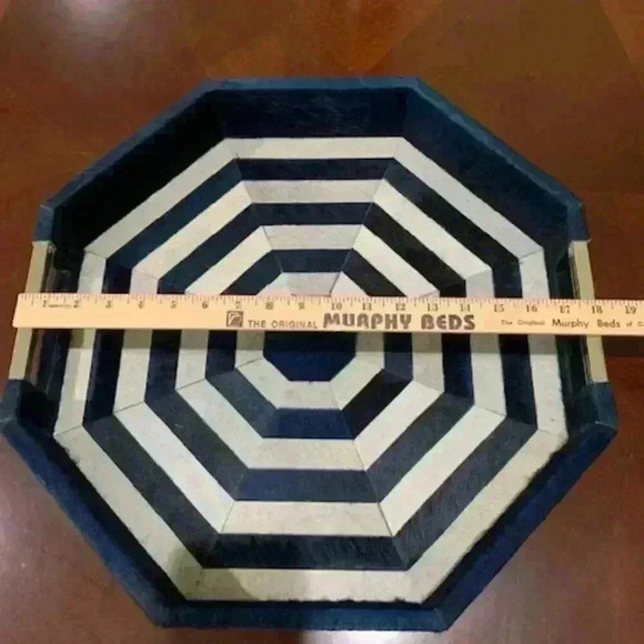 leather tray hexagonal striped pattern - Picture 7 of 7